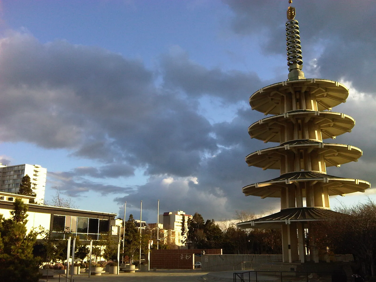 Peace Plaza in Japantown at sunset